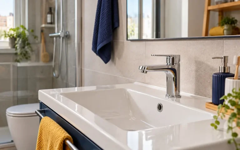 Lavabo con grifo nuevo