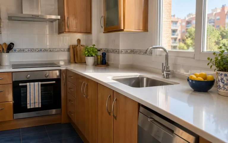 Cocina con encimera nueva