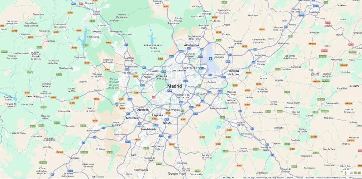 Mapa de Madrid y municipios de la provincia donde trabaja Manitas & Co